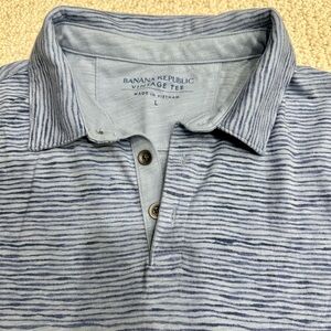 Large Striped short sleeve collard polo from Banana Republic ,